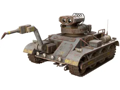 Robot Concept-3-Urban-Rusty Low-poly 3D model