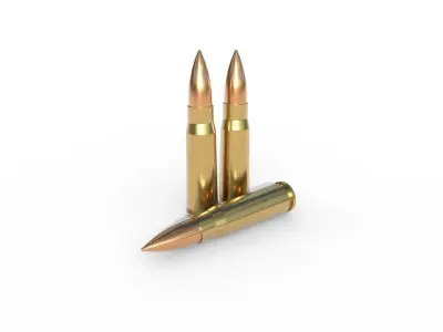 762 -39 mm M43 Soviet Ammo Low-poly 3D model