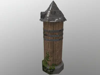Grain Warehouse Low-poly 3D model