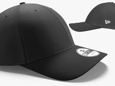 New Era Classic Curved Visor Cap Black 3D model