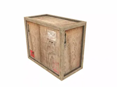 Old Wooden Cargo Crate 6 PBR Low-poly 3D model