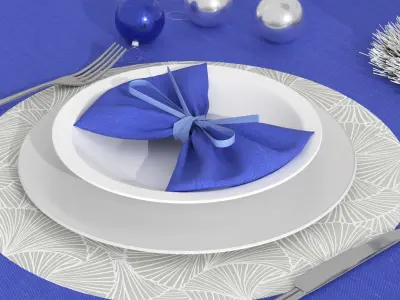 New Years table setting 3D model