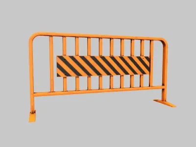 Road block Low-poly 3D model