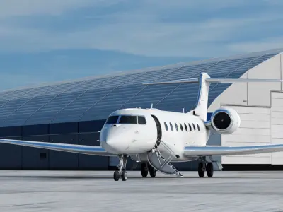 Large Private Jet Rigged 3D model
