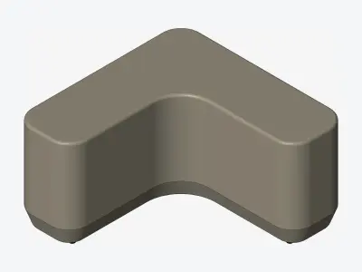 Seat - Ottoman - Simplicity - L Shape Low-poly 3D model