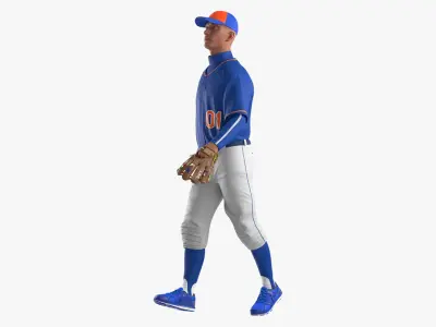 Baseball Player Rigged Generic 4 for Cinema 4D 3D Model