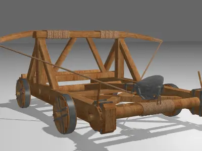 Medieval Catapult Low-poly 3D model order
