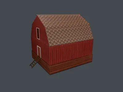 Barn Hand Painted Low-poly 3D model