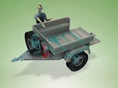 Jeep Trailer Off-Road  Free 3D model