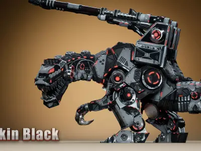 Sci-Fi Dino Gunner Low-poly 3D model