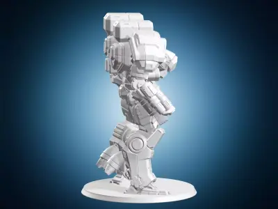 Heavy Battle Mech Robot Figurine 3D print model