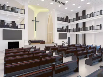 church Low-poly 3D model purchase