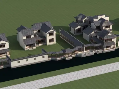 Chinese Style Architecture 3D model 9