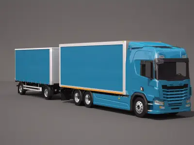 Generic Box truck Tandem 3D model