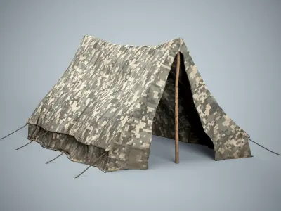 Military Camp Tent Low-poly 3D model