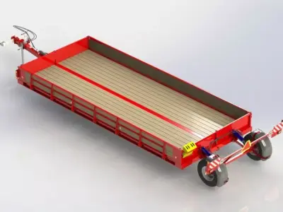 WG 0027 - Low bed trailer 3D model