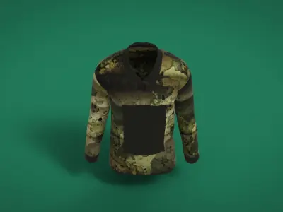 Military Outfit - T-shirt Low-poly 3D model 23