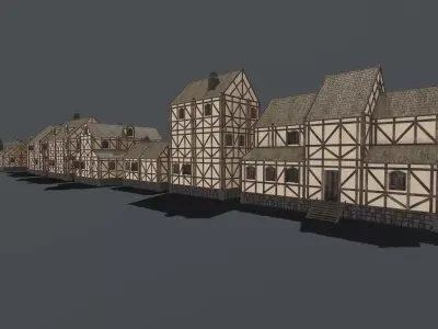 Medieval Houses PACK PBR Low-poly 3D model