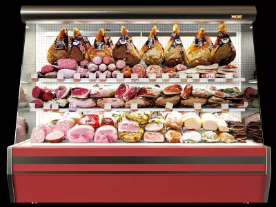 Shelves with meat 3D model