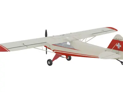 Piper PA18 Super Cub Low-poly 3D model