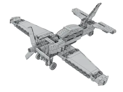Designer LEGO TECHNIC  Race Plane 42117 154 parts 3D model