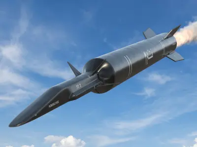 Fattah 2 Hypersonic Missile Black 3D model
