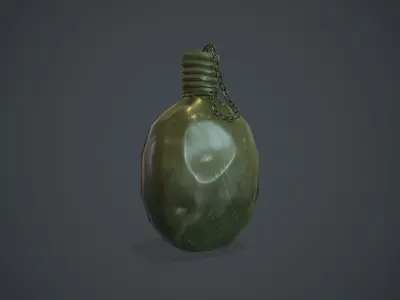 Soviet Army Flask Low-poly 3D model Free low-poly 3D model