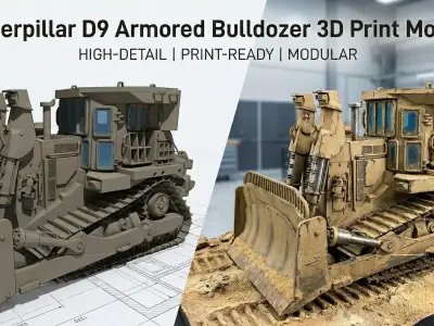 IDF D9 armored bulldozer 3D print model