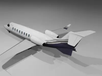 private jet Bombardier learjet 45 XR lowpoly Low-poly 3D model