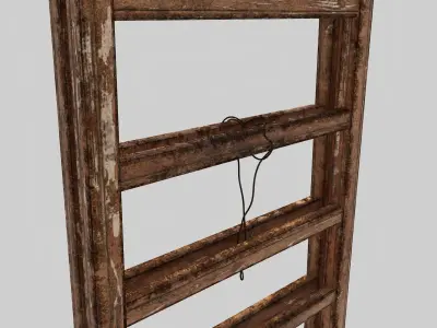 Hong Kong Dirt Wood Folding Ladder 3D model