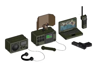 MILITARY RADIO SET 3D print model
