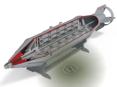 Cluster aviation bomb RBK 250 275 AO 1sch Moulage 3D printable 3D model
