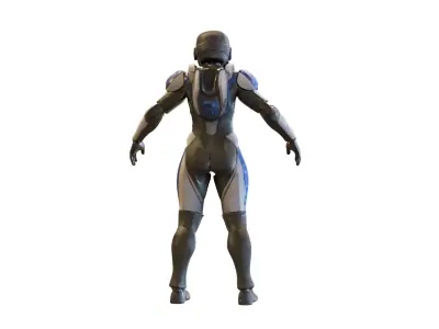 Sci-Fi Humanoid Robot Character 3D model