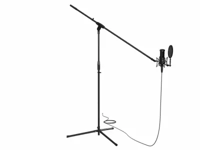 Microphone Collection with Stand 3D model