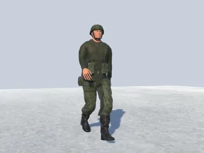 soldier Avatar Rigged Low-poly 3D model