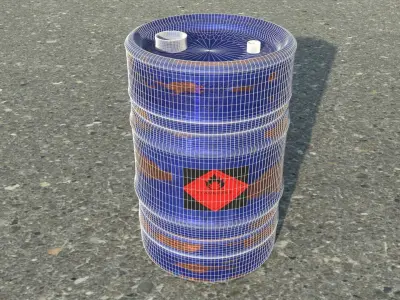Barrel Flammable Low-poly 3D model purchase