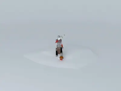 Robot snowman in snow Free 3D model