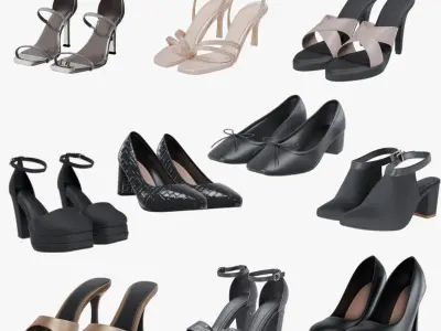 Elegant Women Heels – 10 High-Quality 3D Models 3D model