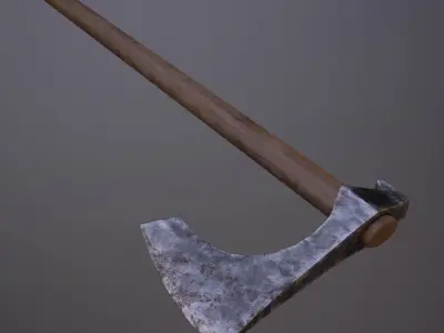 Iron battle Axe Low-poly 3D model purchase