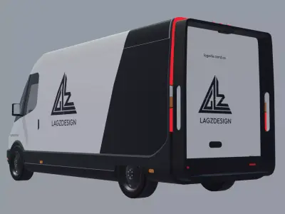Delivery Van - Low poly Low-poly 3D model