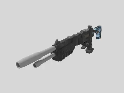 no brand low poly shotgun 1 Low-poly 3D model