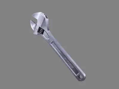 Cartoon wrench - repair tool Low-poly 3D model