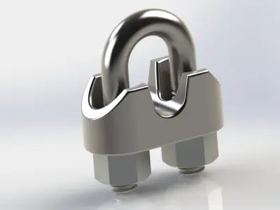 Wire rope clip stainless steel 3D model