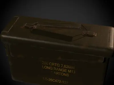 Ammo Box Low-poly 3D model 2