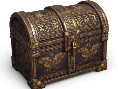 Ancient Egyptian Treasure Chest Low-poly 3D model