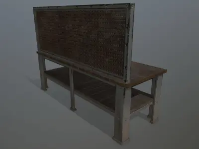 workbench bench Low-poly 3D model