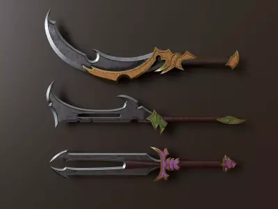 Fantasy knife set 88 3D model