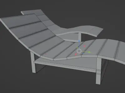 Pool Chair 3D Model - Blender Cycles Render Low-poly 3D model