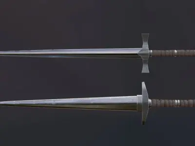 Two low-poly swords 3D models Low-poly 3D model Low-poly 3D model