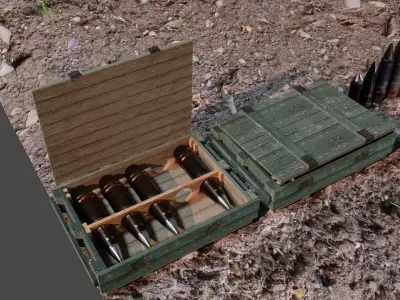 Artillery Ammunition Set  -Various Calibers Low-poly 3D model